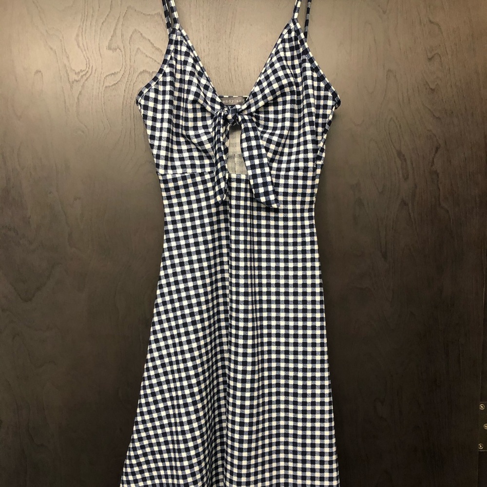 Navy and white dress